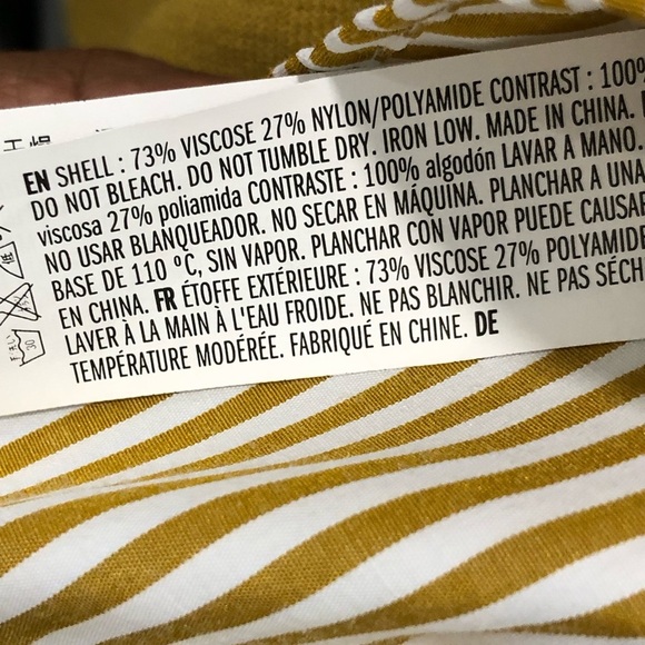 English factory mustard, striped mix media cardigan - Picture 10 of 13